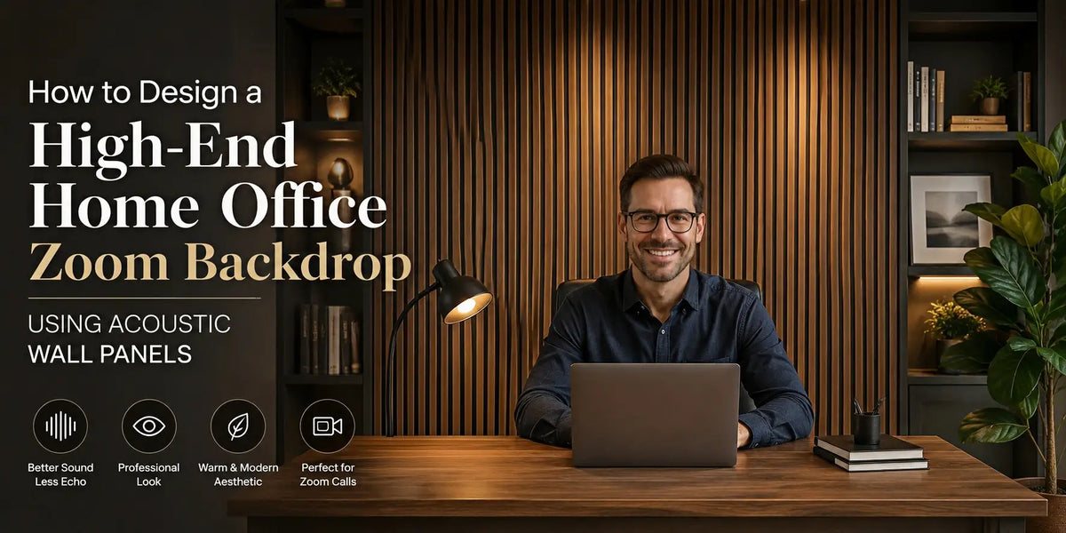 How to Design a High End Home Office Zoom Backdrop Using Acoustic Wall Panels