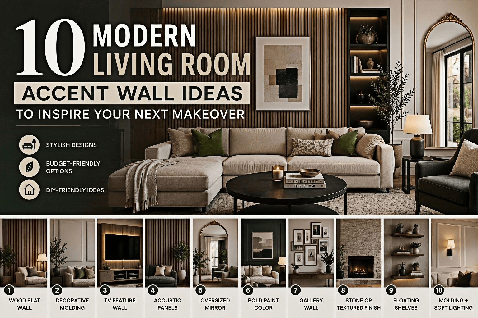 10 Modern Living Room Accent Wall Ideas to Inspire Your Next Makeover