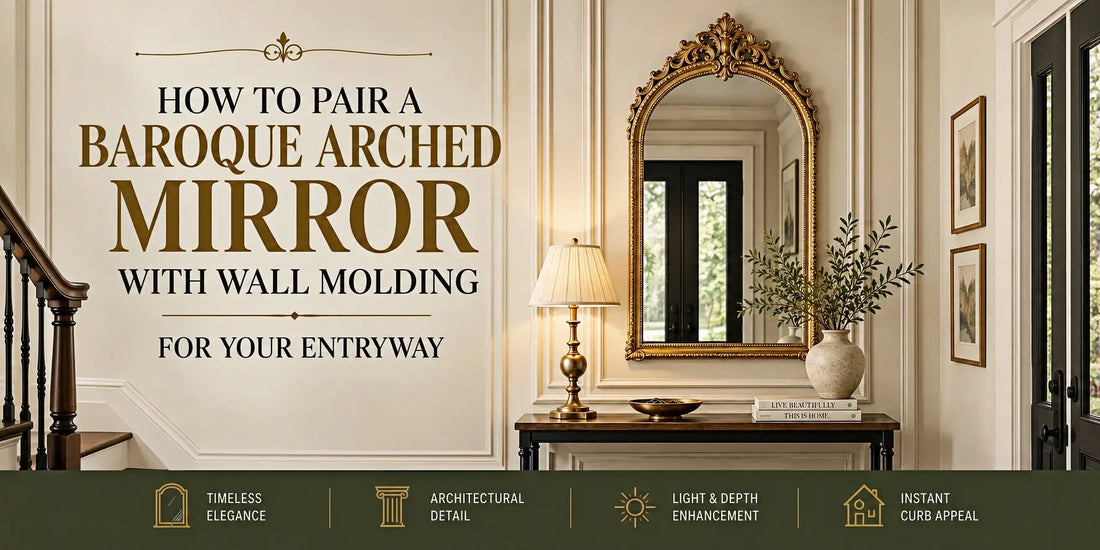 How to Pair a Baroque Arched Mirror With Wall Molding for Your Entryway