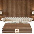 3D Walnut Wood Slat Acoustic Wall Panel 47.2" x 23.6" | Noise Reduction & Modern Decor