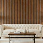 3D Walnut Wood Slat Acoustic Wall Panel 47.2" x 23.6" | Noise Reduction & Modern Decor