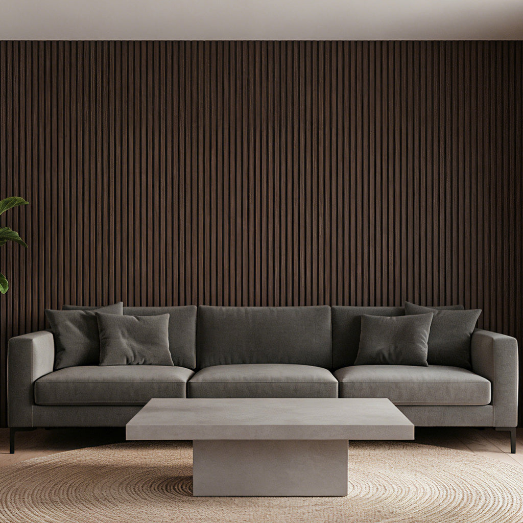 4 Pack Dark Walnut Acoustic Wall Panels 47.2"x23.6" Sound Absorbing Wall Decor