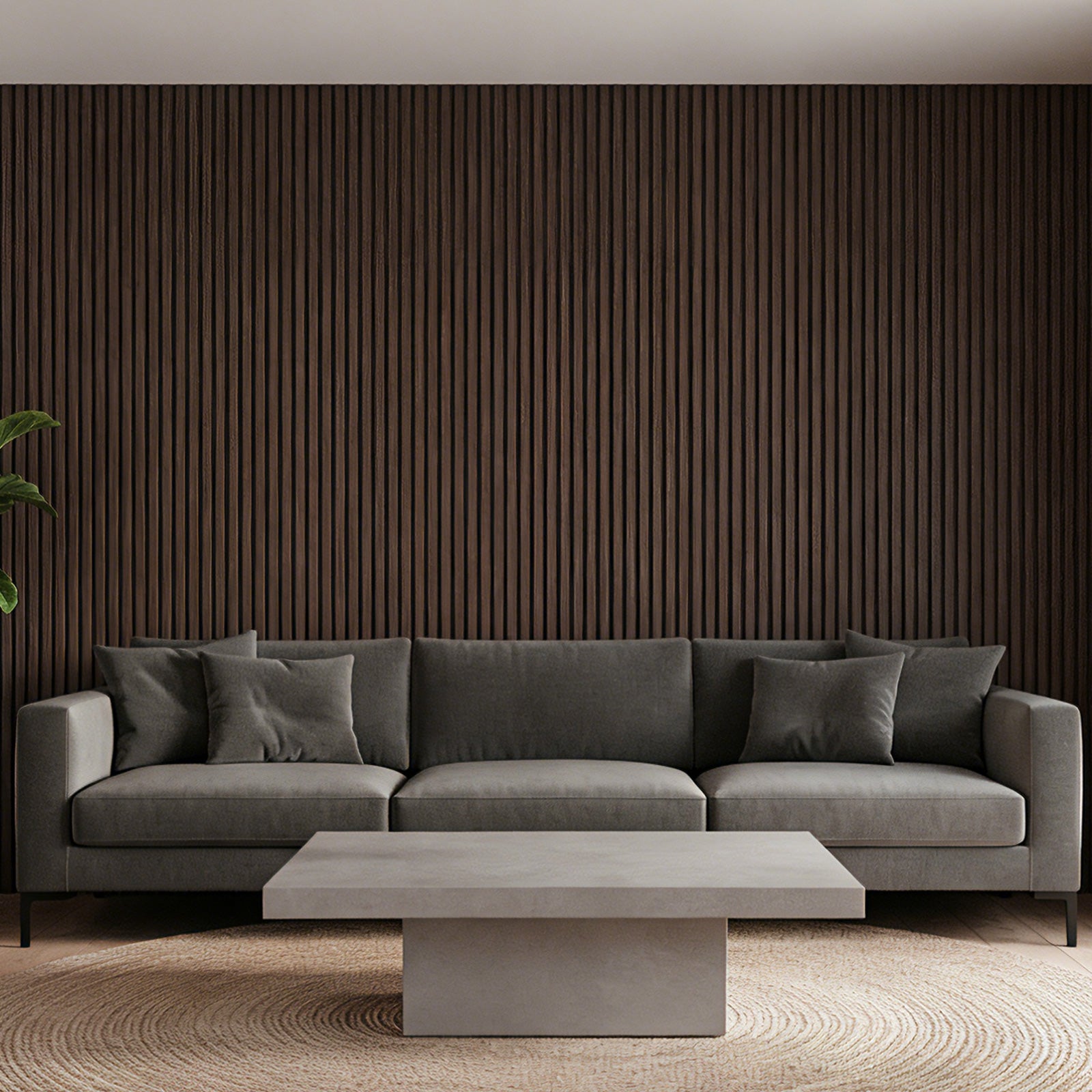 4 Pack Dark Walnut Acoustic Wall Panels 47.2"x23.6" Sound Absorbing Wall Decor