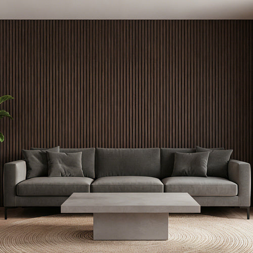 4 Pack Dark Walnut Acoustic Wall Panels 47.2"x23.6" Sound Absorbing Wall Decor