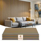 Oak Acoustic Slat Wood Wall Panels, 4-Pack 47.2” x 23.6”, Sound Absorbing Decorative Panels for Home Office Studio