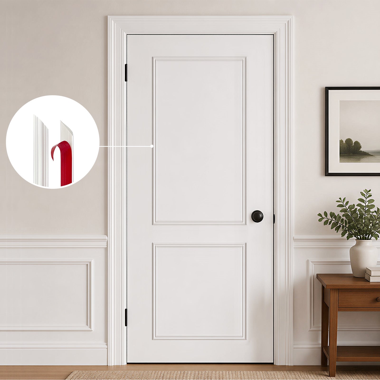 Peel and Stick Door Molding Trim Kit, Pre-Cut & Paintable Accent Trim for 28"–36" Flat Doors