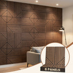 3D Wood Veneer Sound Absorbing Panels for Studio Office Home, 60×60cm 6 Pack