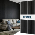 3D Fluted Wood Slat Acoustic Panels, 4-Pack Wall Ceiling Sound Absorbing Panels