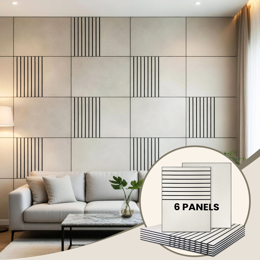 6 Pack Modern Acoustic Panels 31.5×23.6 Inches, Noise Absorption & Echo Reduction for Wall Ceiling Decoration