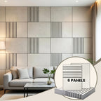 6 Pack Modern Acoustic Panels 31.5×23.6 Inches, Noise Absorption & Echo Reduction for Wall Ceiling Decoration