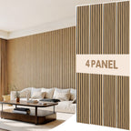 Oak Acoustic Slat Wall Panels – Soundproof & Noise Reducing for Modern Walls, 4-Pack
