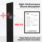 3D Fluted Wood Slat Acoustic Panels, 4-Pack Wall Ceiling Sound Absorbing Panels