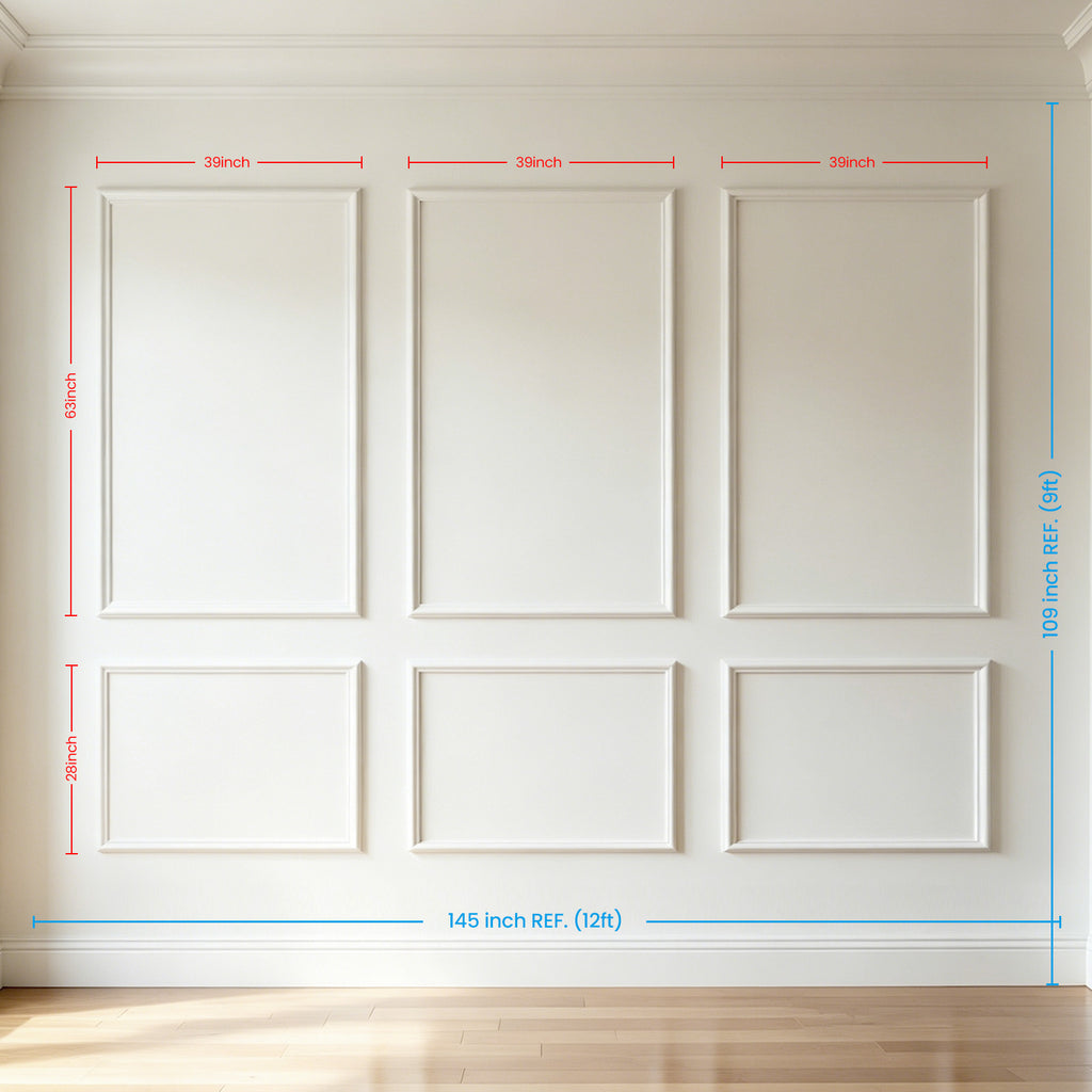 Pre-Cut Peel & Stick Wall Molding Kit for 12ft Accent Wall (Set of 6)