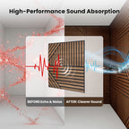 3D Wood Veneer Sound Absorbing Panels for Studio Office Home, 60×60cm 6 Pack
