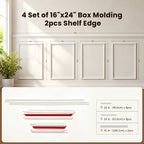 Pre-Cut Peel and Stick Wainscoting Kit, 4 Sets 16x24 Wall Molding Frames, 2 Chair Rail Trims