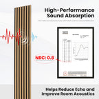 Oak Acoustic Slat Wall Panels – Soundproof & Noise Reducing for Modern Walls, 4-Pack