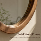 Organic Asymmetrical Solid Wood Wall Mirror in Warm Walnut Finish (30" x 20")