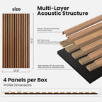 3D Walnut Wood Slat Acoustic Wall Panel 47.2" x 23.6" | Noise Reduction & Modern Decor