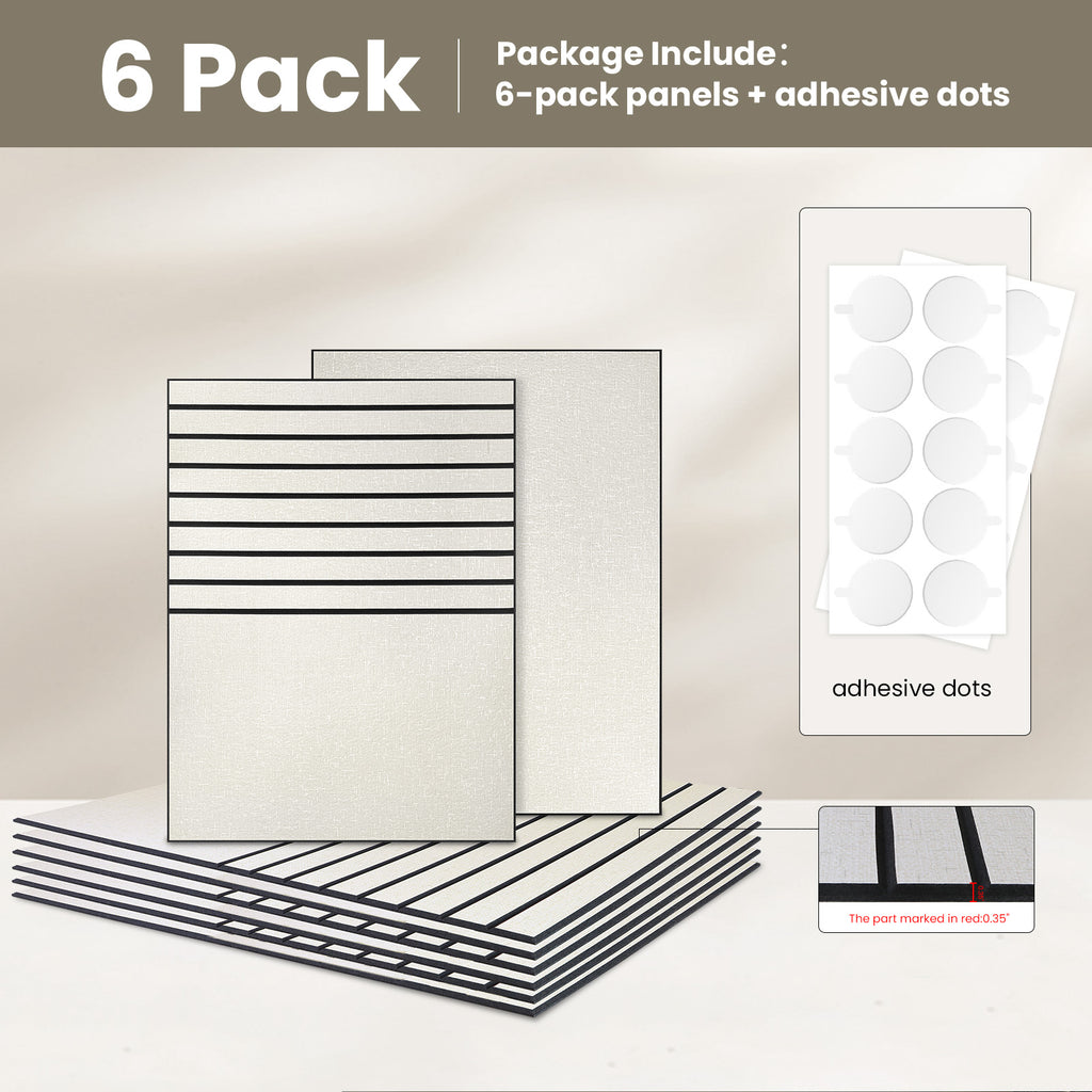 6 Pack Modern Acoustic Panels 31.5×23.6 Inches, Noise Absorption & Echo Reduction for Wall Ceiling Decoration