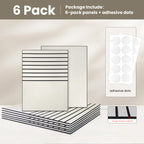 6 Pack Modern Acoustic Panels 31.5×23.6 Inches, Noise Absorption & Echo Reduction for Wall Ceiling Decoration