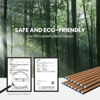 Acoustic Wood Slat Wall Panels, 4-Pack Walnut Finish, Noise Reduction for Home Office Studio