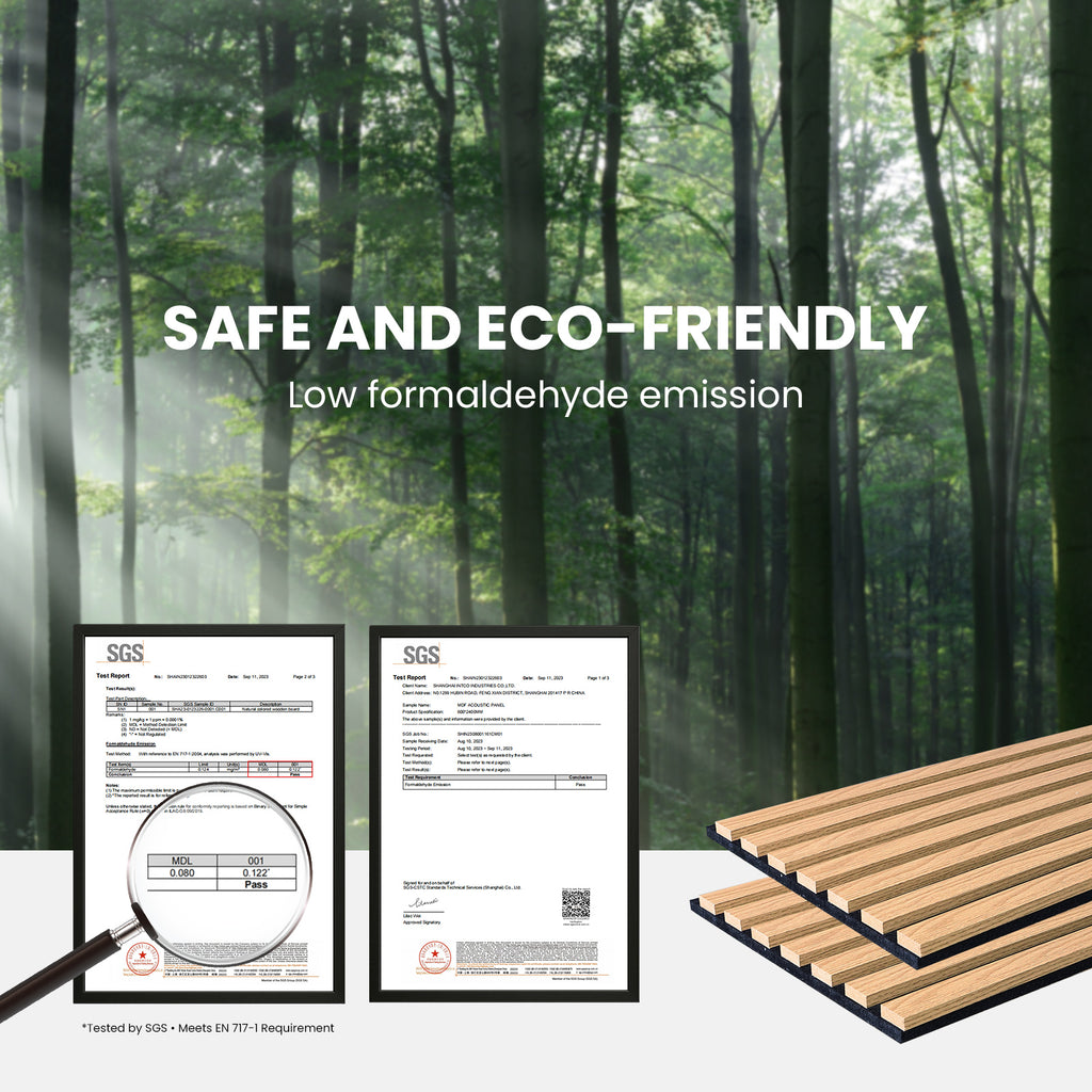 Oak Acoustic Slat Wall Panels – Soundproof & Noise Reducing for Modern Walls, 4-Pack