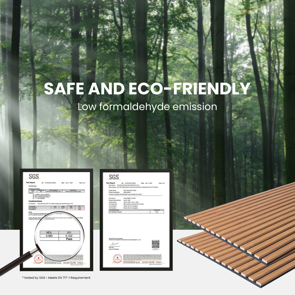 3D Walnut Wood Slat Acoustic Wall Panel 47.2" x 23.6" | Noise Reduction & Modern Decor