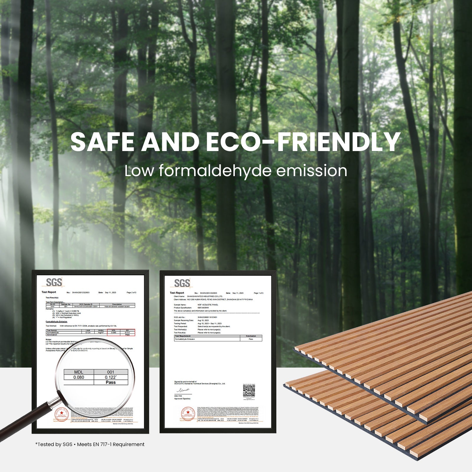 3D Walnut Wood Slat Acoustic Wall Panel 47.2" x 23.6" | Noise Reduction & Modern Decor