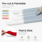 Pre-Cut Peel and Stick Wainscoting Kit, 4 Sets 16x24 Wall Molding Frames, 2 Chair Rail Trims