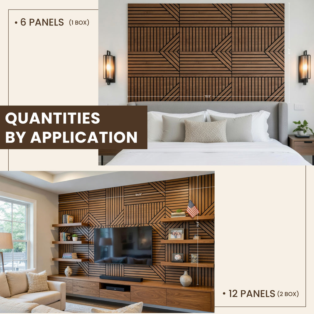 3D Wood Veneer Sound Absorbing Panels for Studio Office Home, 60×60cm 6 Pack