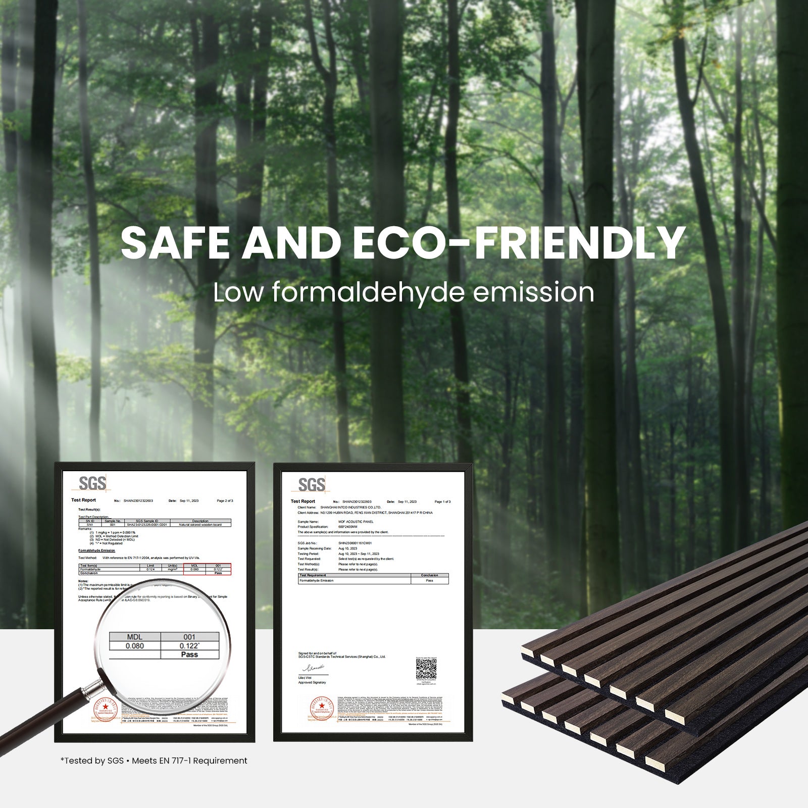 Dark Walnut Acoustic Wood Slat Wall Panels, 3D Fluted Sound Absorbing Panels for Home Theater Office