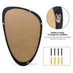 Organic Pebble Solid Wood Wall Mirror 30" x 20" Matte Black Asymmetric Accent Mirror