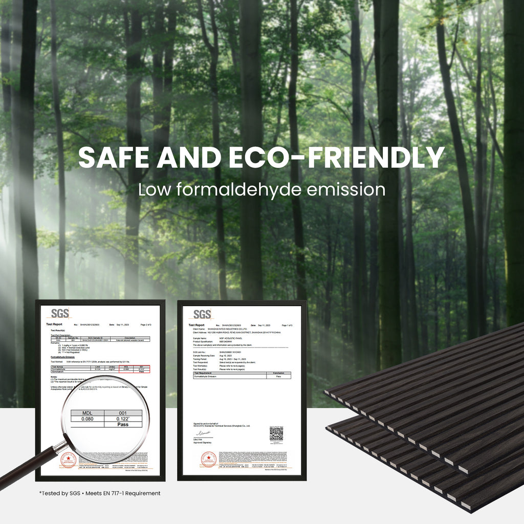 Matte Black Acoustic Wall Panels 47.2" x 23.6" Noise Reduction (4-Pack) | Easy Installation, Sound-Absorbing for Home & Office