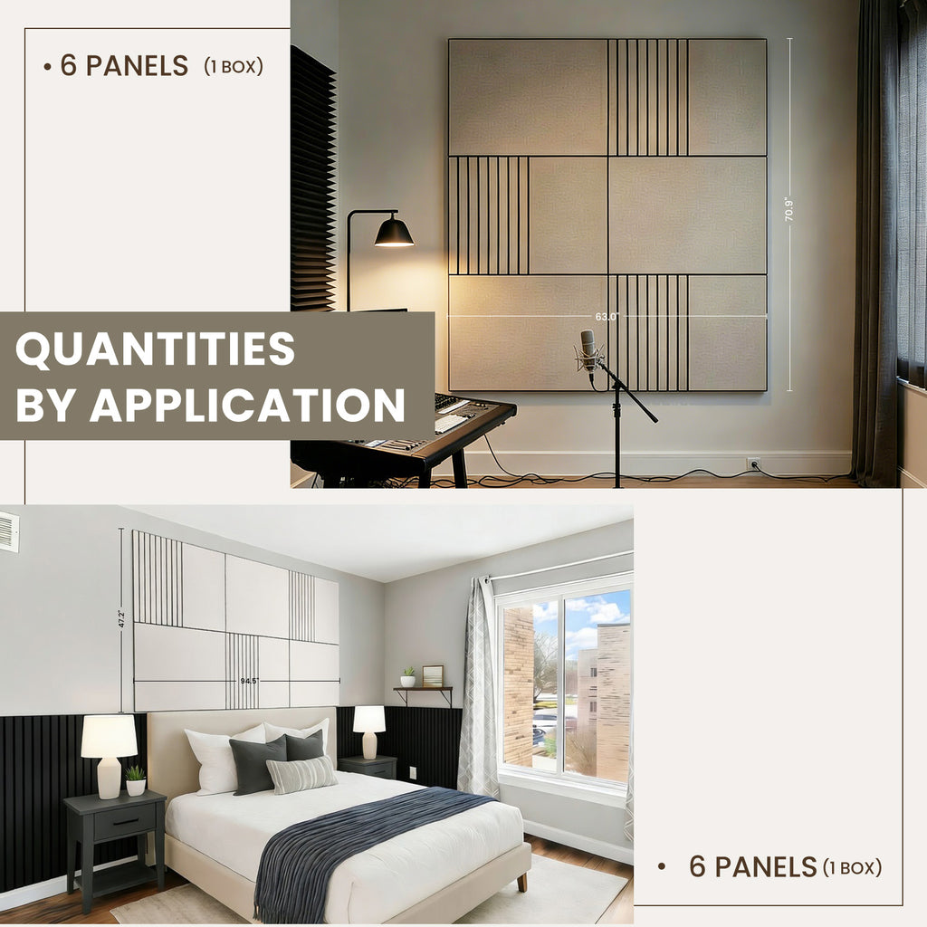 6 Pack Modern Acoustic Panels 31.5×23.6 Inches, Noise Absorption & Echo Reduction for Wall Ceiling Decoration