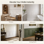 Pre-Cut Peel and Stick Wainscoting Kit, 4 Sets 16x24 Wall Molding Frames, 2 Chair Rail Trims