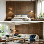 3D Wood Veneer Sound Absorbing Panels for Studio Office Home, 60×60cm 6 Pack
