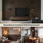 4 Pack Dark Walnut Acoustic Wall Panels 47.2"x23.6" Sound Absorbing Wall Decor