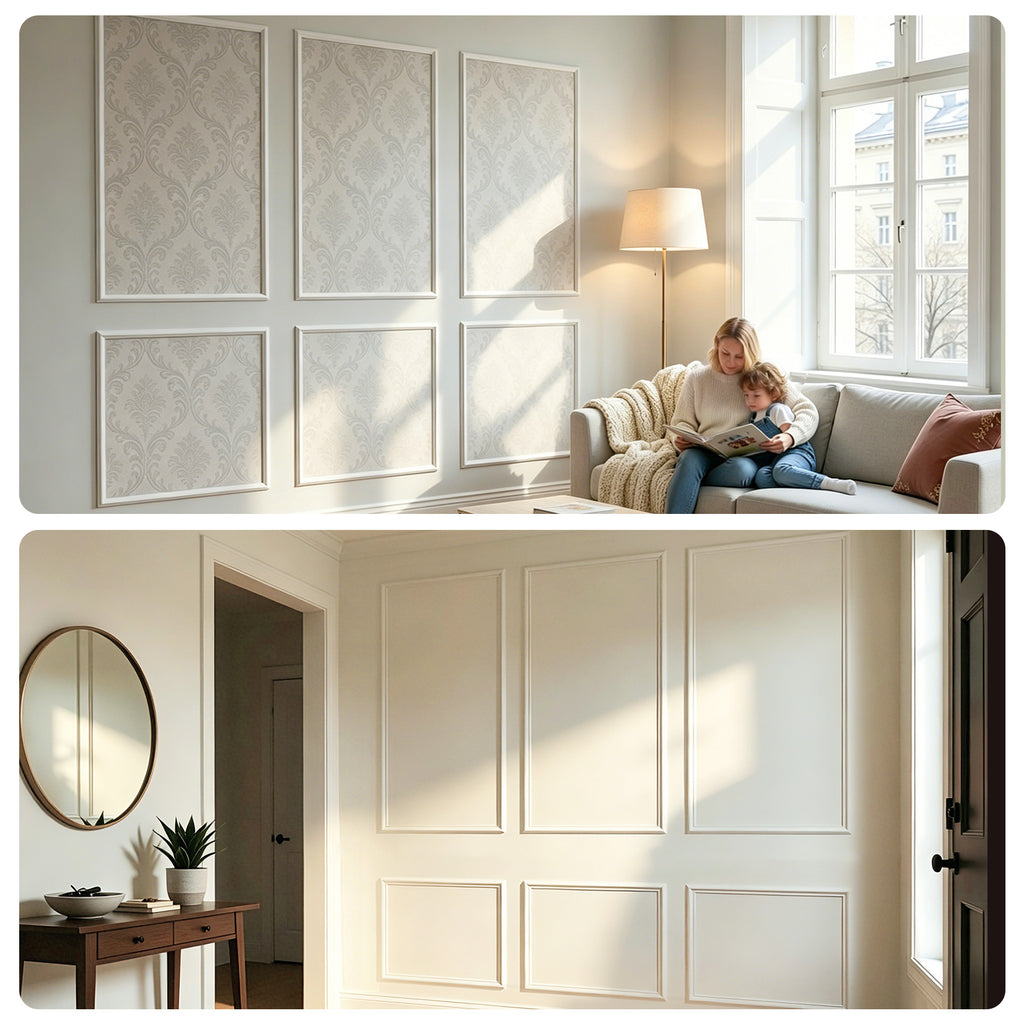 Pre-Cut Peel & Stick Wall Molding Kit for 12ft Accent Wall (Set of 6)