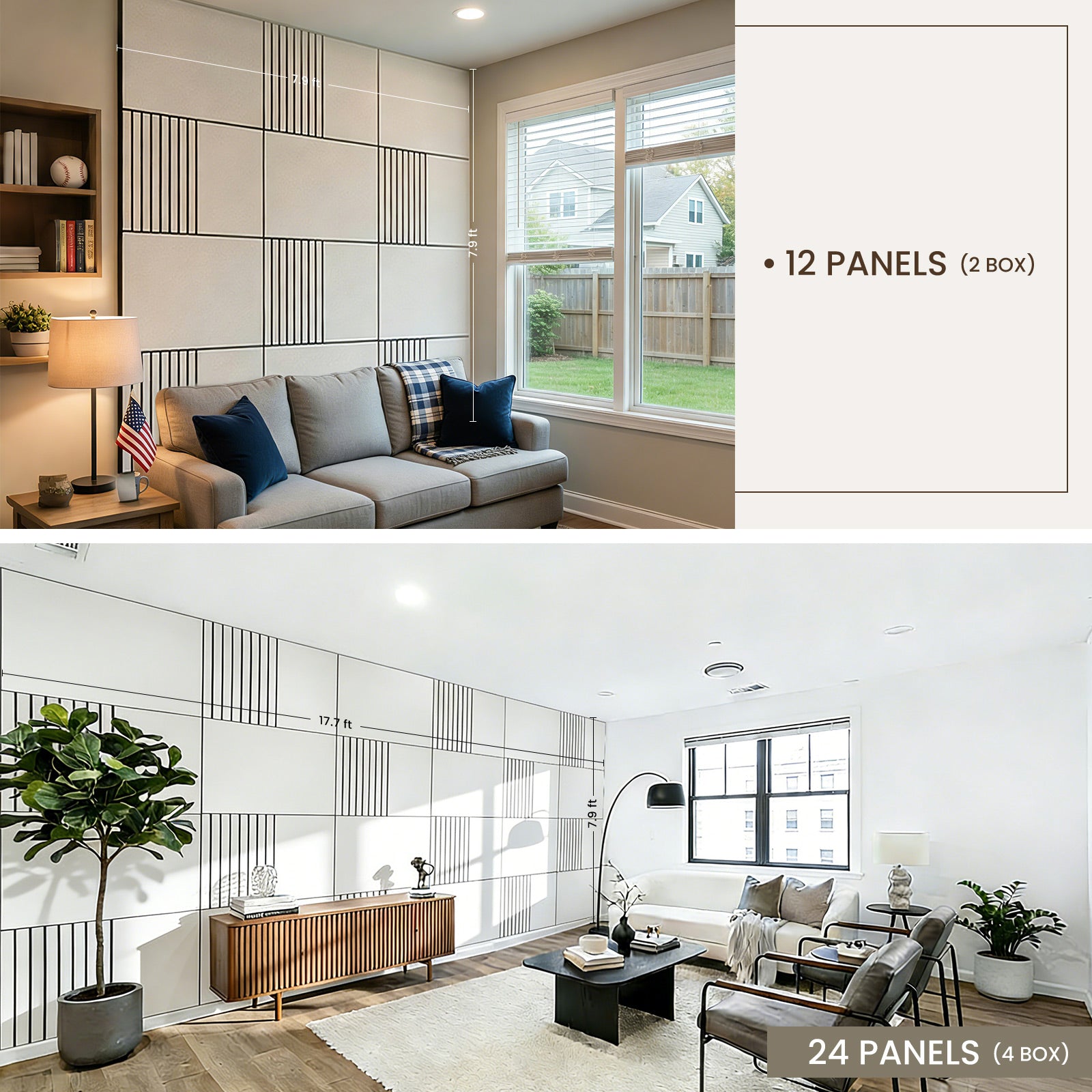 6 Pack Modern Acoustic Panels 31.5×23.6 Inches, Noise Absorption & Echo Reduction for Wall Ceiling Decoration