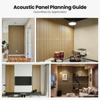 Oak Acoustic Slat Wall Panels – Soundproof & Noise Reducing for Modern Walls, 4-Pack