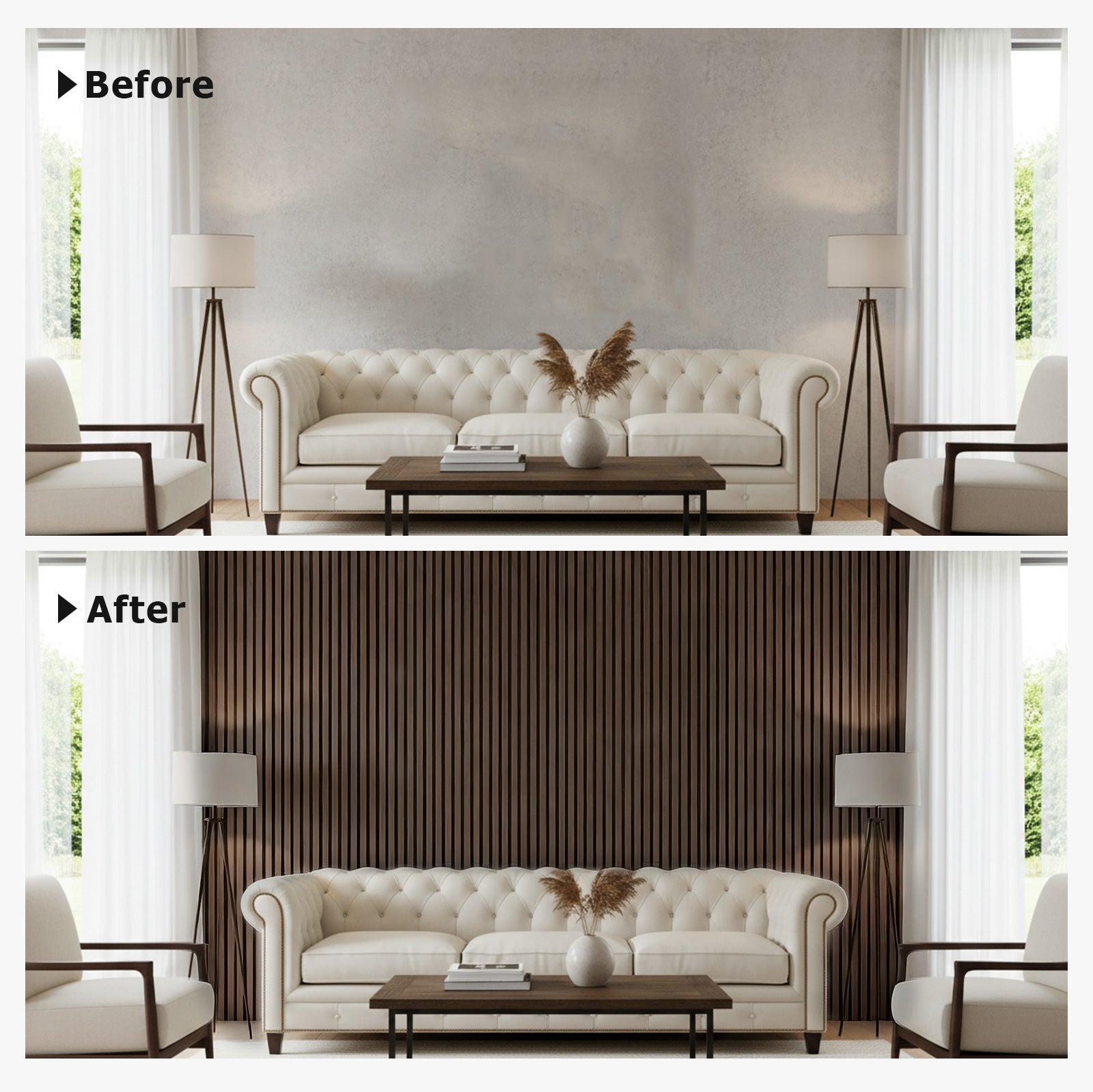 4 Pack Dark Walnut Acoustic Wall Panels 47.2"x23.6" Sound Absorbing Wall Decor