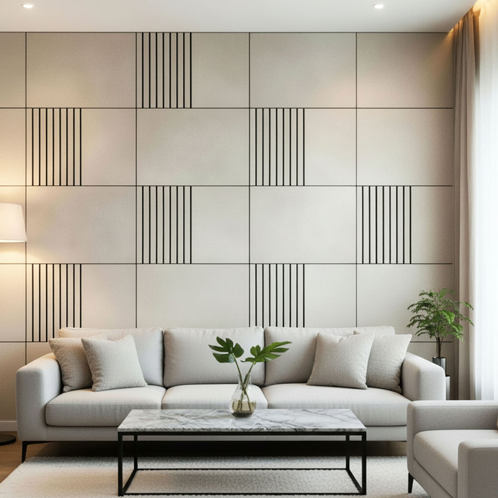 6 Pack Modern Acoustic Panels 31.5×23.6 Inches, Noise Absorption & Echo Reduction for Wall Ceiling Decoration