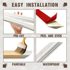Pre-Cut Wall Molding Kit, Self Adhesive Wall Trim