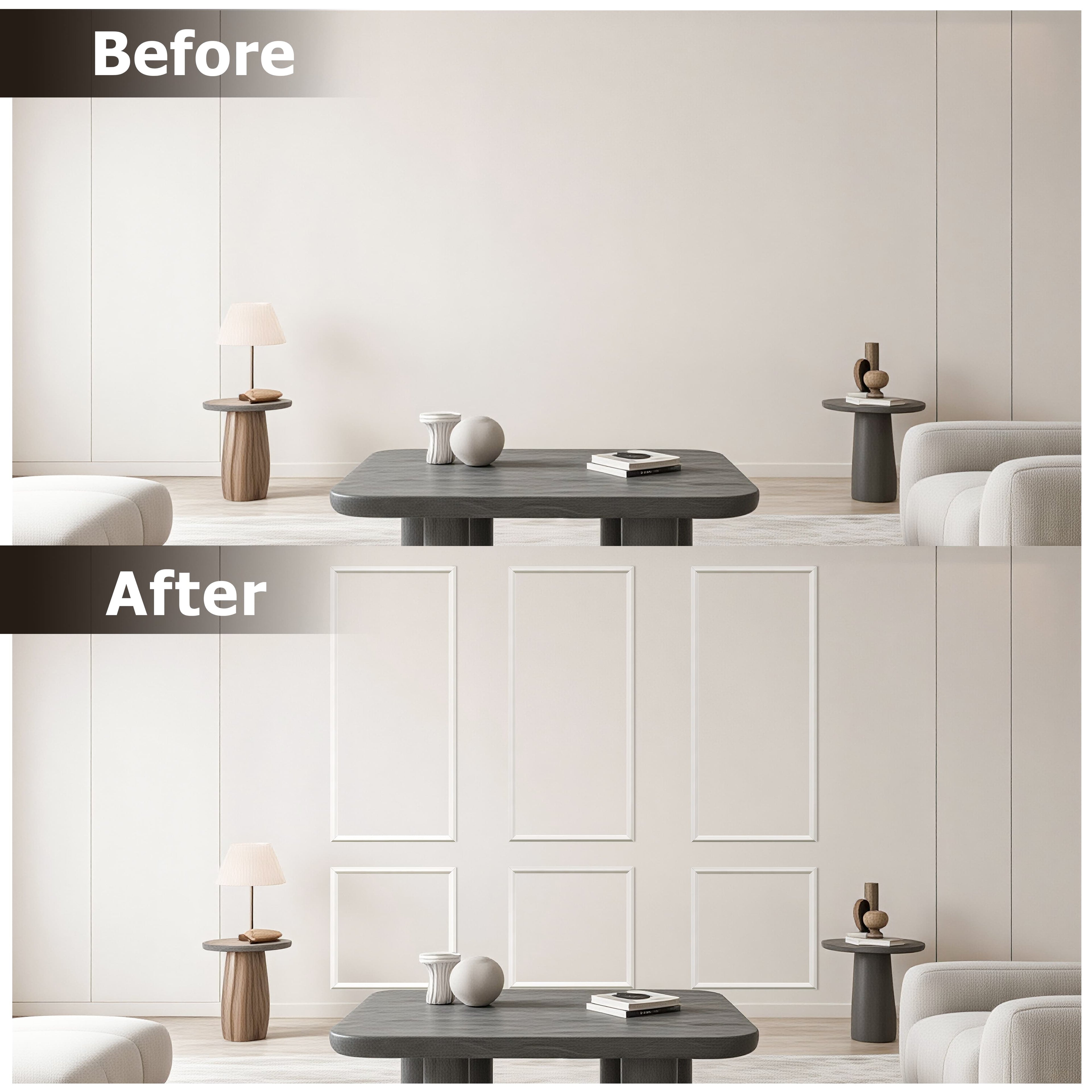 Pre-Cut Wall Molding Kit, Self Adhesive Wall Trim