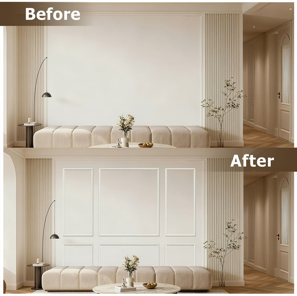 Peel and Stick Wall Molding Kit, Ready to Assemble Wall Trim