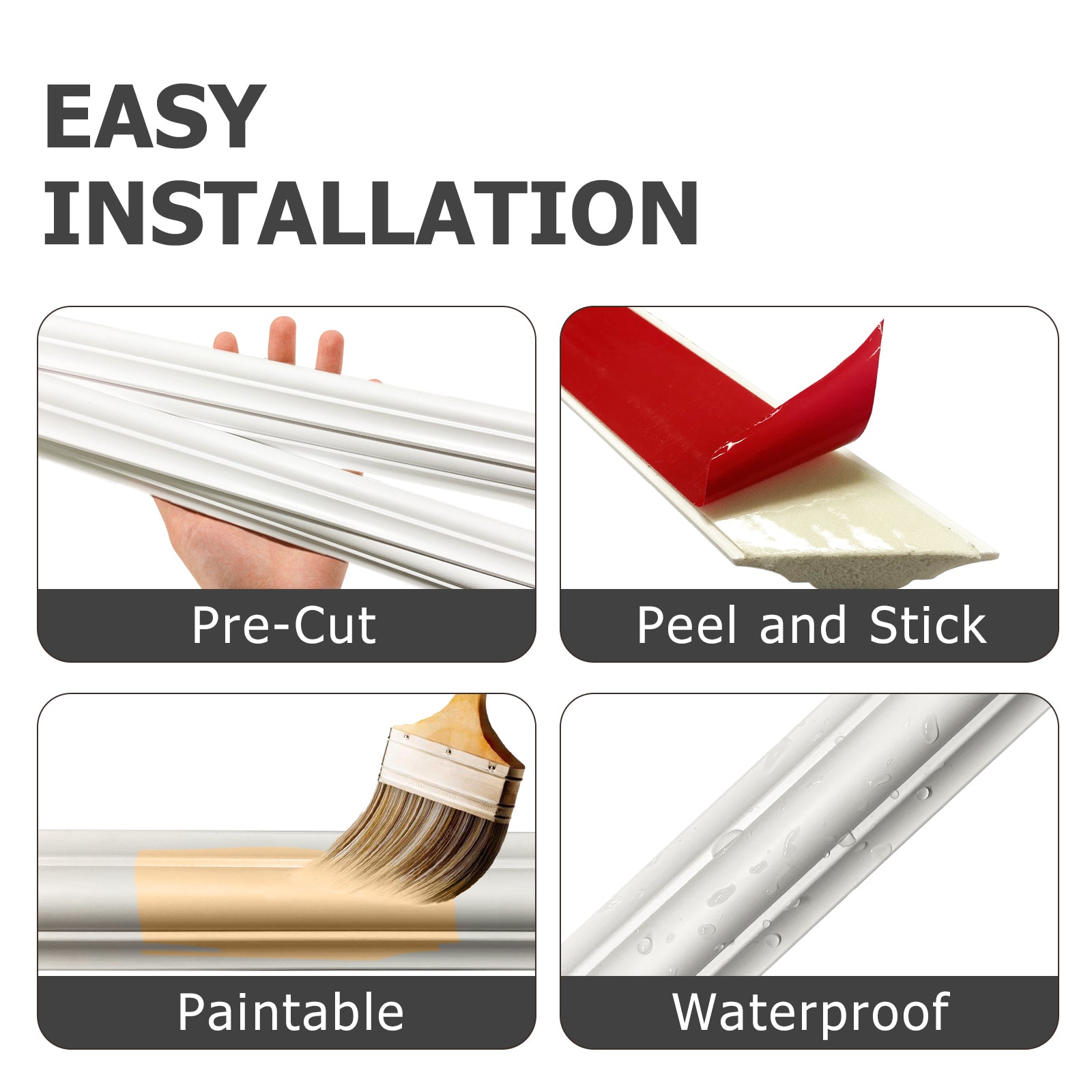 Pre-Cut Half Wall Molding Kit, Chair Rail and Picture Frame Molding