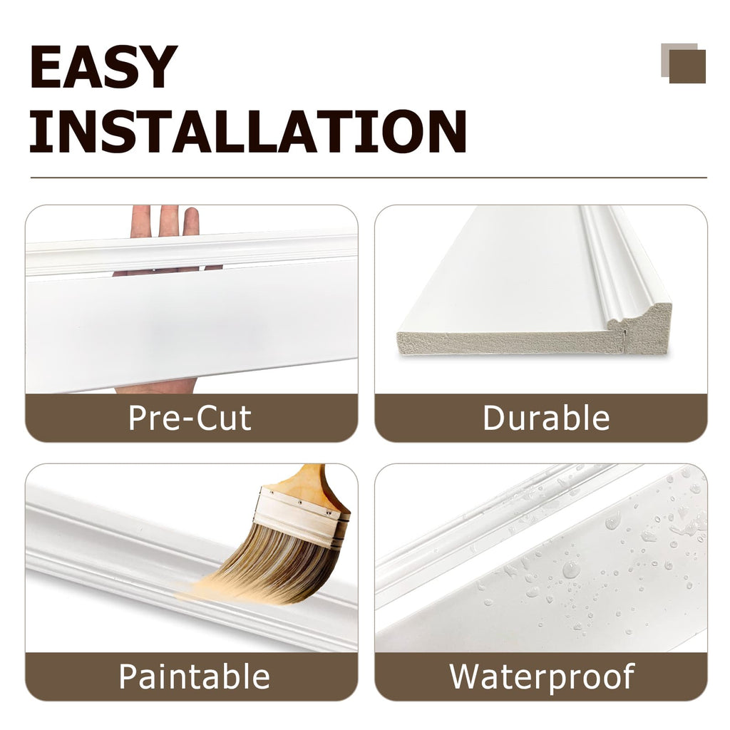 Board and Batten Wall Molding Kit, Paintable Wainscoting Panels