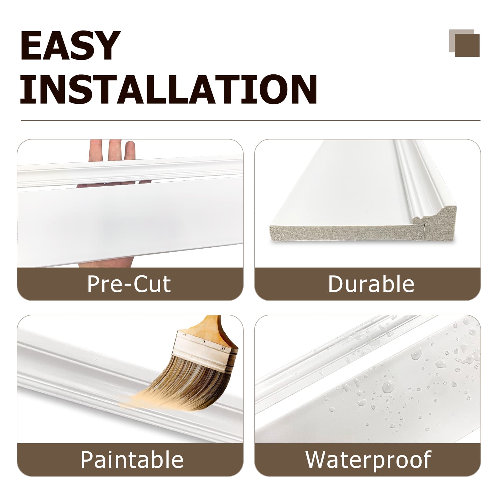 Board and Batten Wall Molding Kit, Paintable Wainscoting Panels