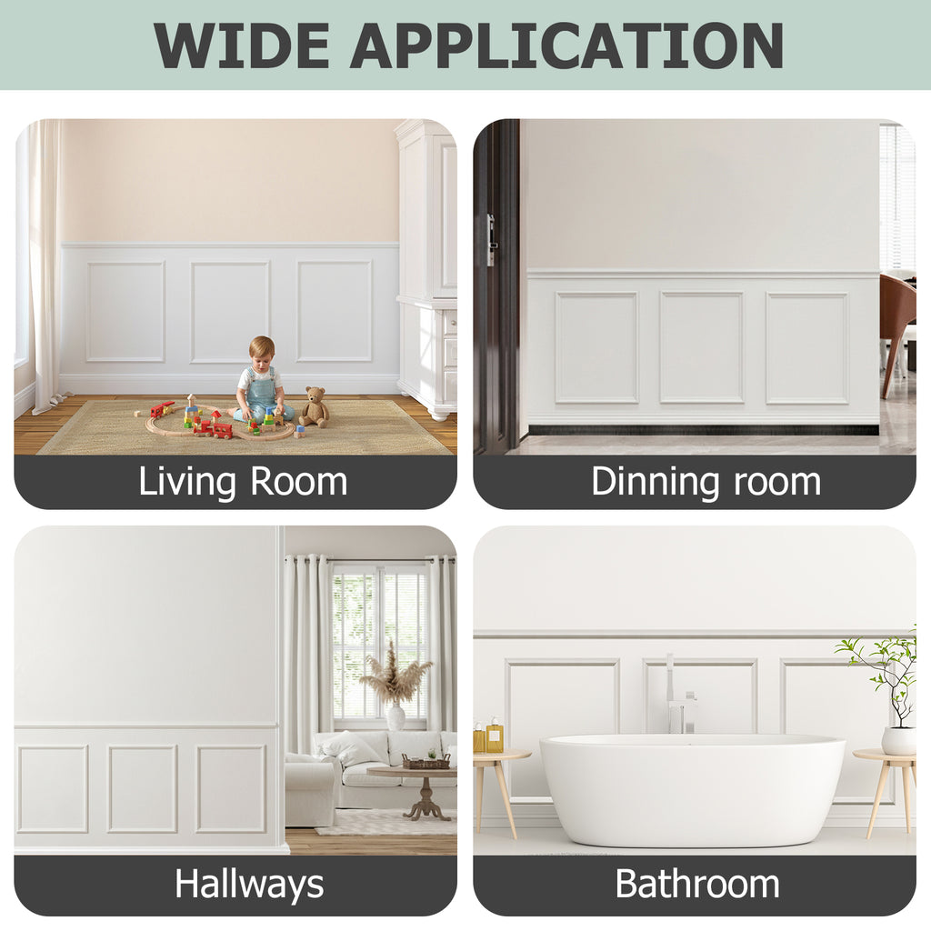 Pre-Cut Half Wall Molding Kit, Chair Rail and Picture Frame Molding
