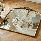 Vintage Gold Wall Mirror 36" x 30" Antique Ornate Crest